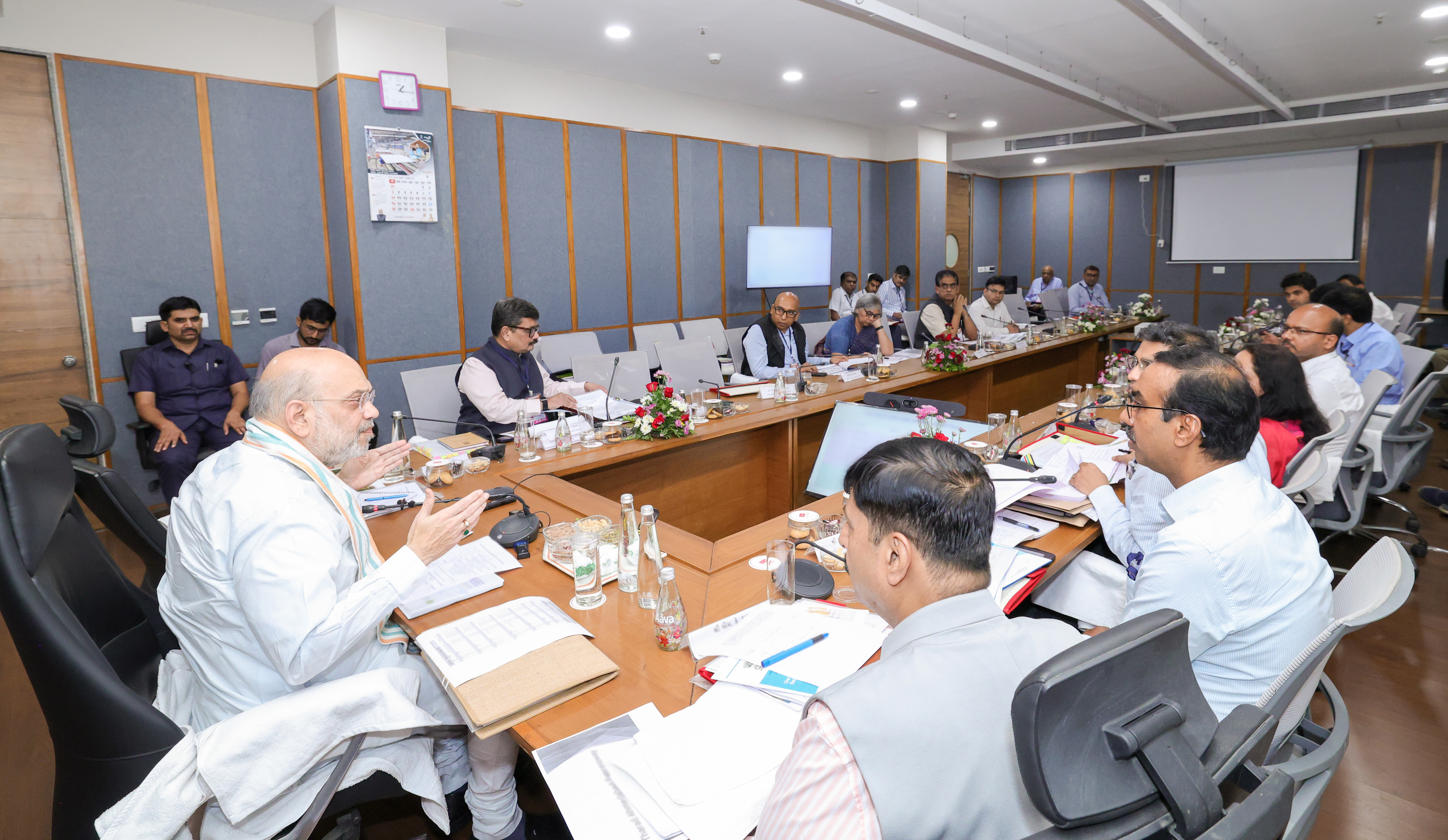Union Home Minister and Minister of Cooperation Shri Amit Shah addresses a review meeting on the ongoing tree plantation activities under the ‘Green Lok Sabha – Gandhinagar Lok Sabha’ initiative in Ahmedabad, Gujarat.