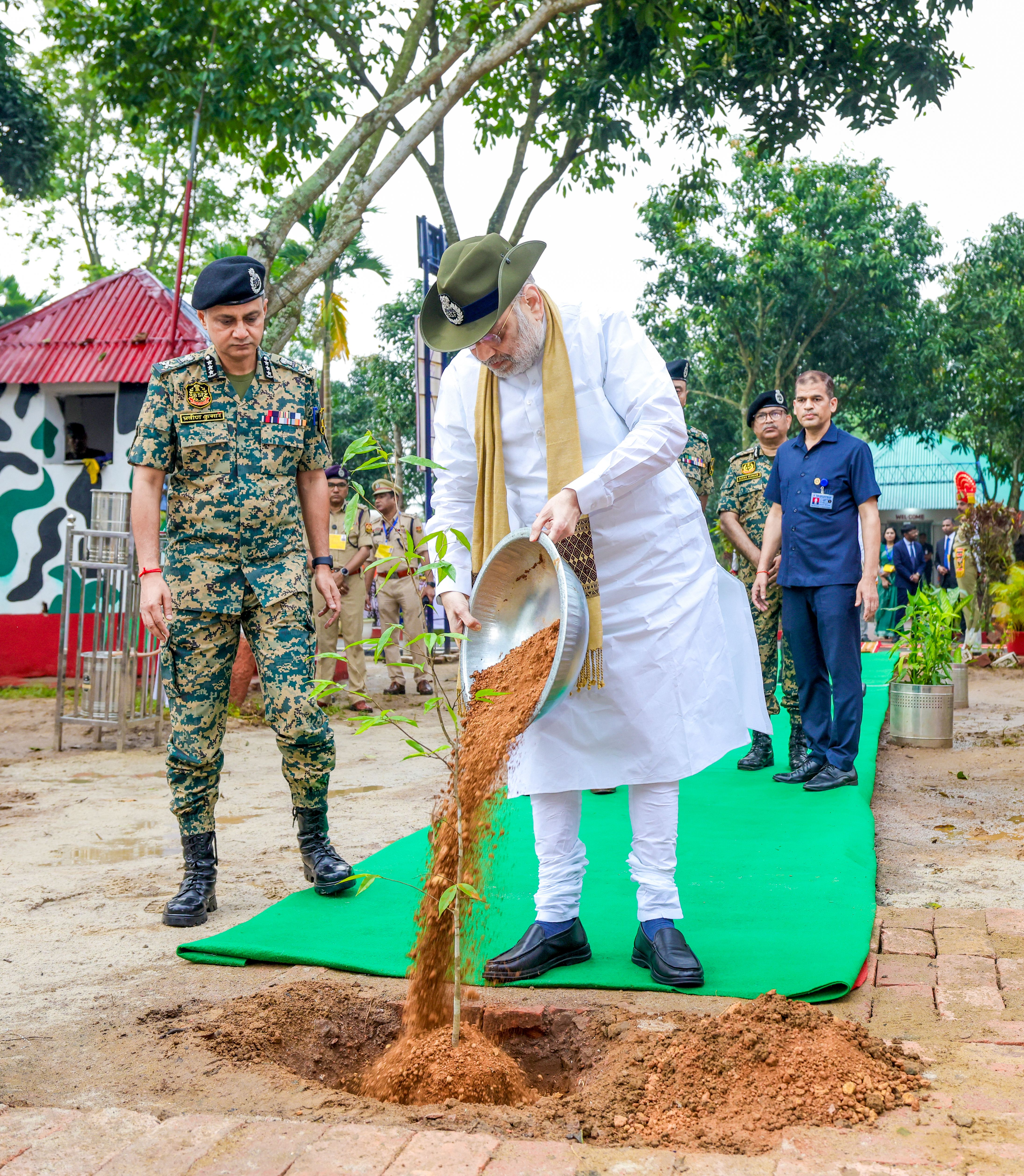 Union Home Minister and Minister of Cooperation Shri Amit Shah planted a sapling of 'Agarwood' tree at the Lankamura Border Outpost on the India-Bangladesh Border in Tripura On the occasion of World Environment Day
