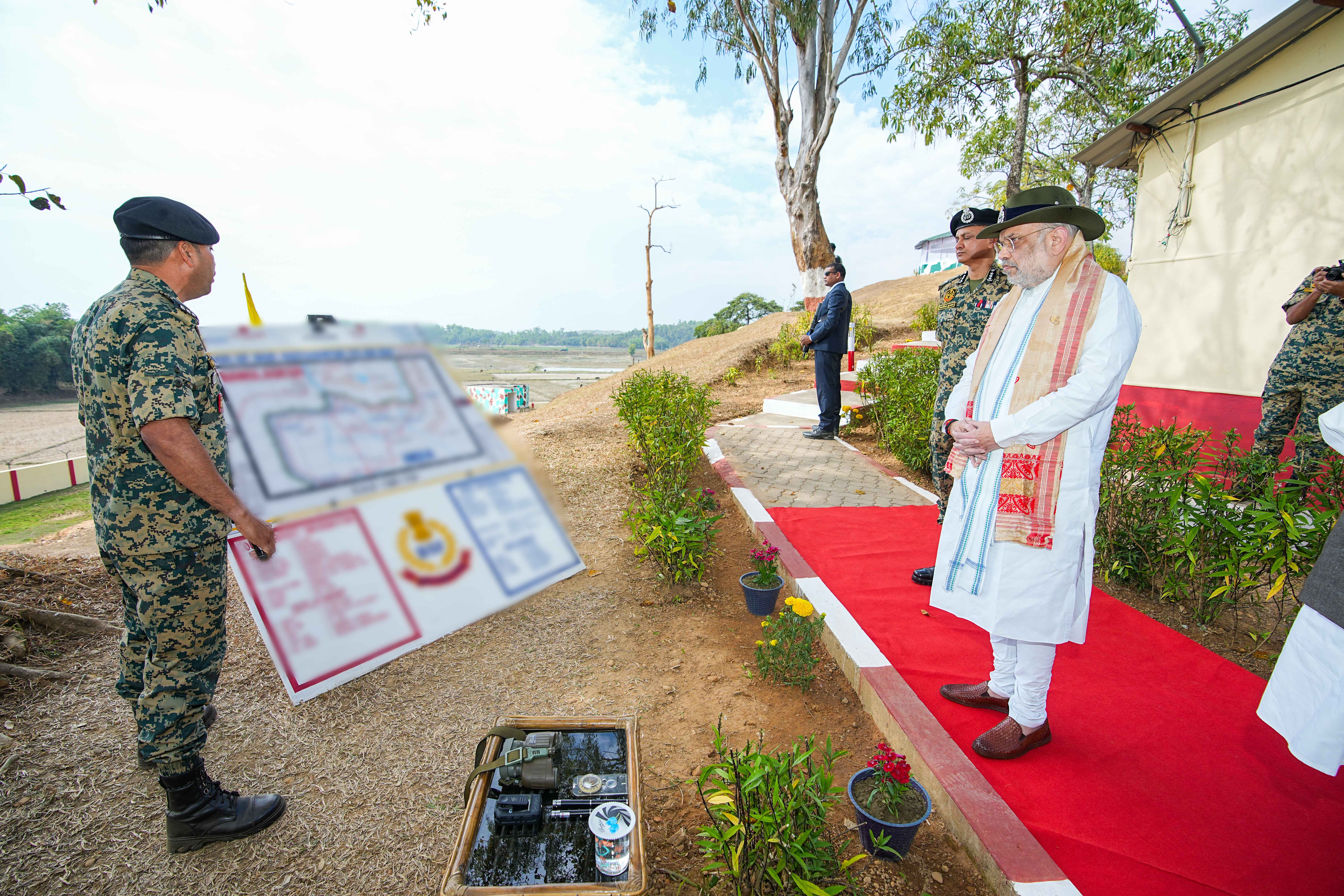 Union Home Minister Shri Amit Shah today inspected the Nathanpur Border Outpost in Assam.
