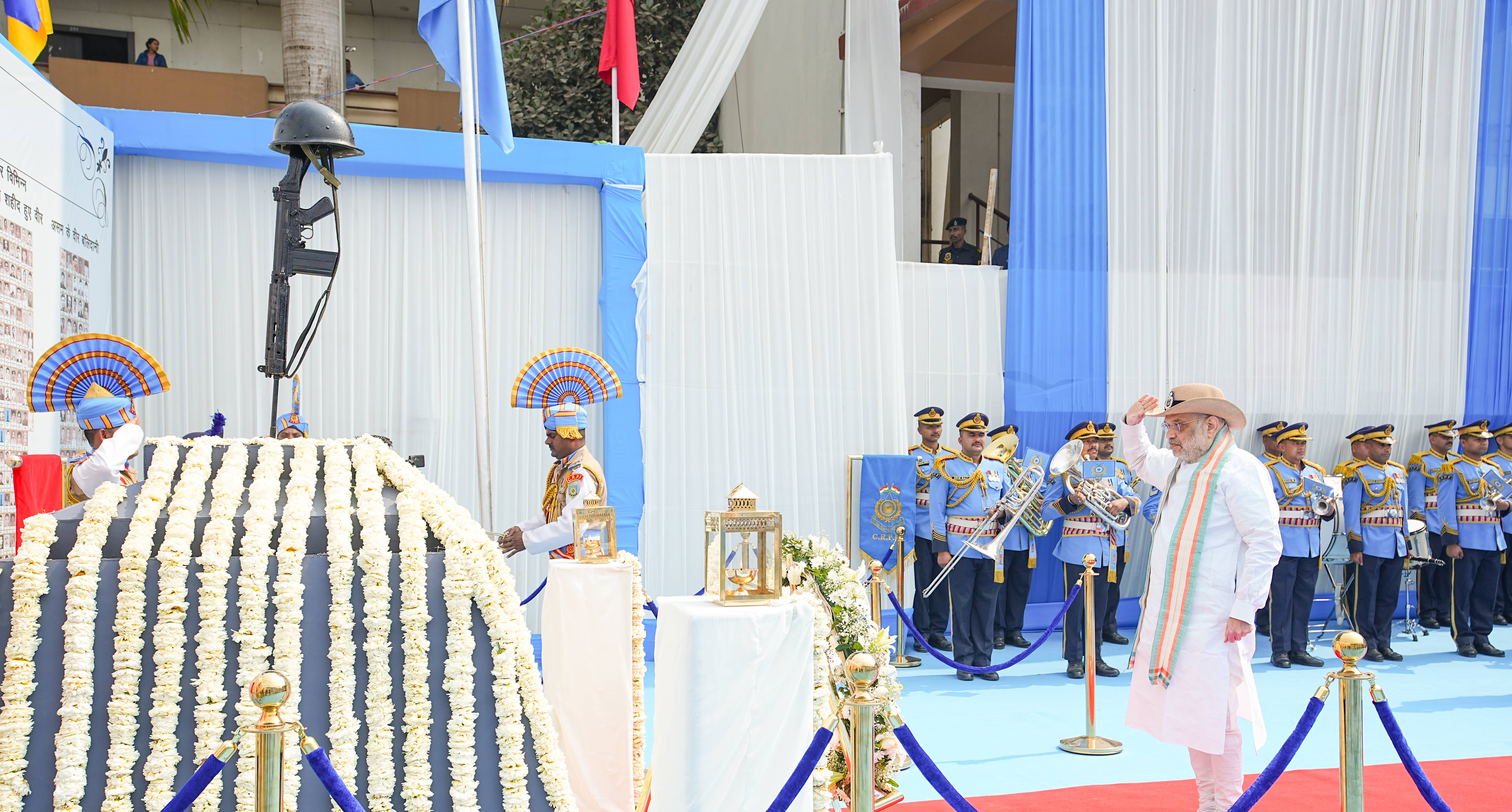 Union Home Minister and Minister of Cooperation, Shri Amit Shah attends the 87th Raising Day celebrations of CRPF in Guwahati, Assam