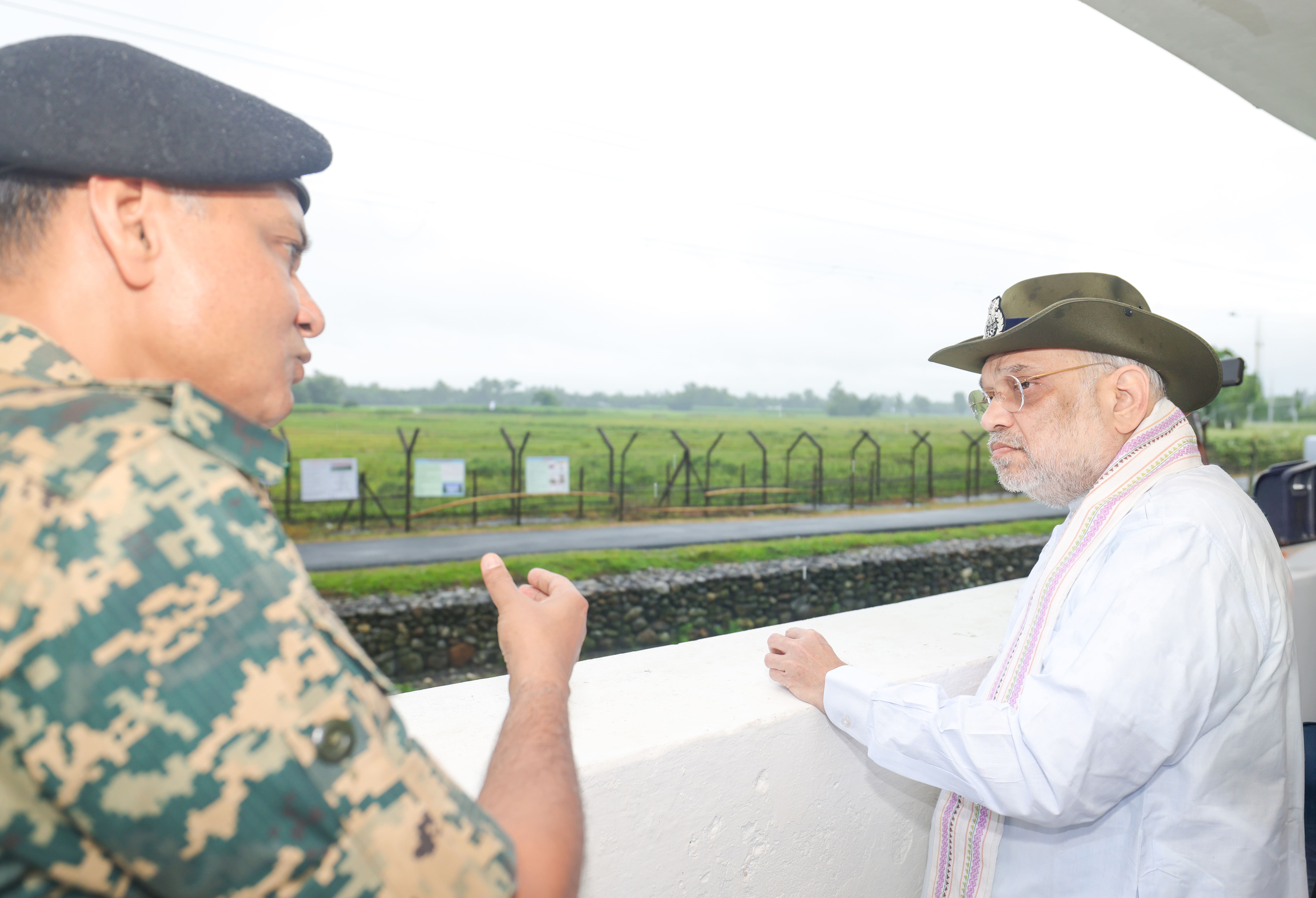 Union Home Minister and Minister of Cooperation Shri Amit Shah inspects indigenous and state-of-the-art technologies designed to further strengthen border security at the Jhumagachh BOP in Siliguri, West Bengal