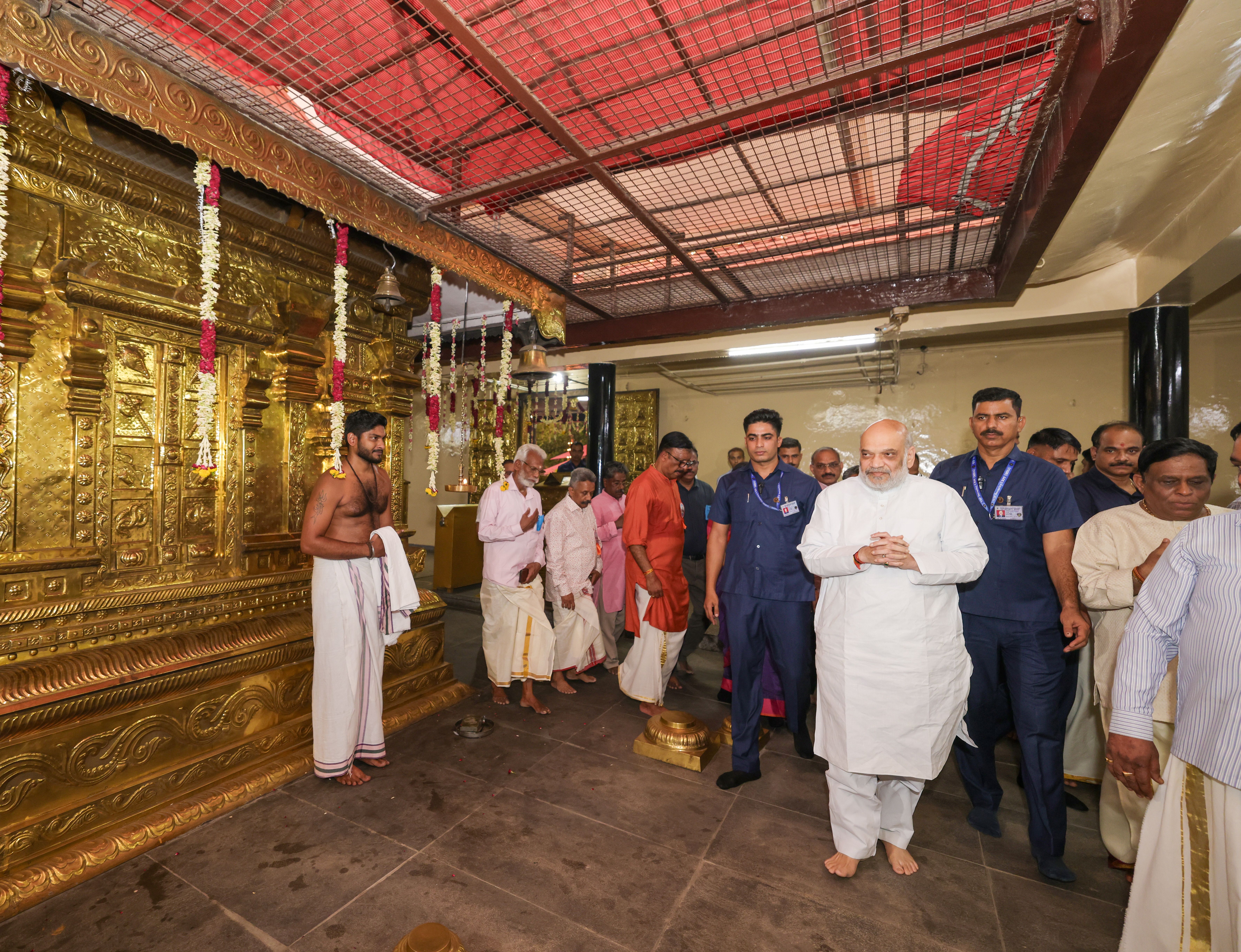 Union Home Minister and Minister of Cooperation Shri Amit Shah offers prayers at the Bhagwan Ayyappa Temple in New Delhi