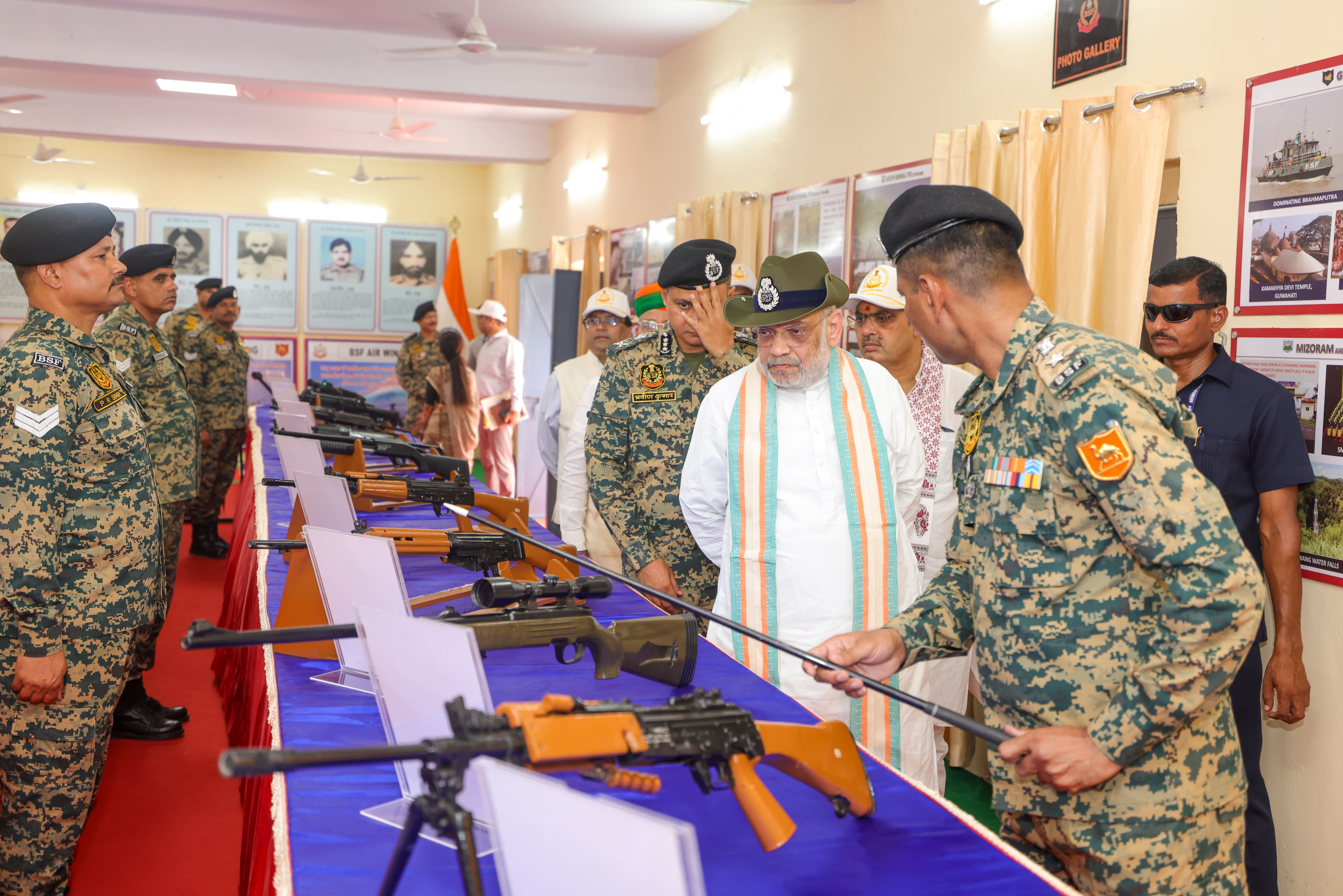 Union Home Minister & Minister of Cooperation Shri Amit Shah Inspected the BSF's cutting-edge weaponry at Sanchu Border Outpost