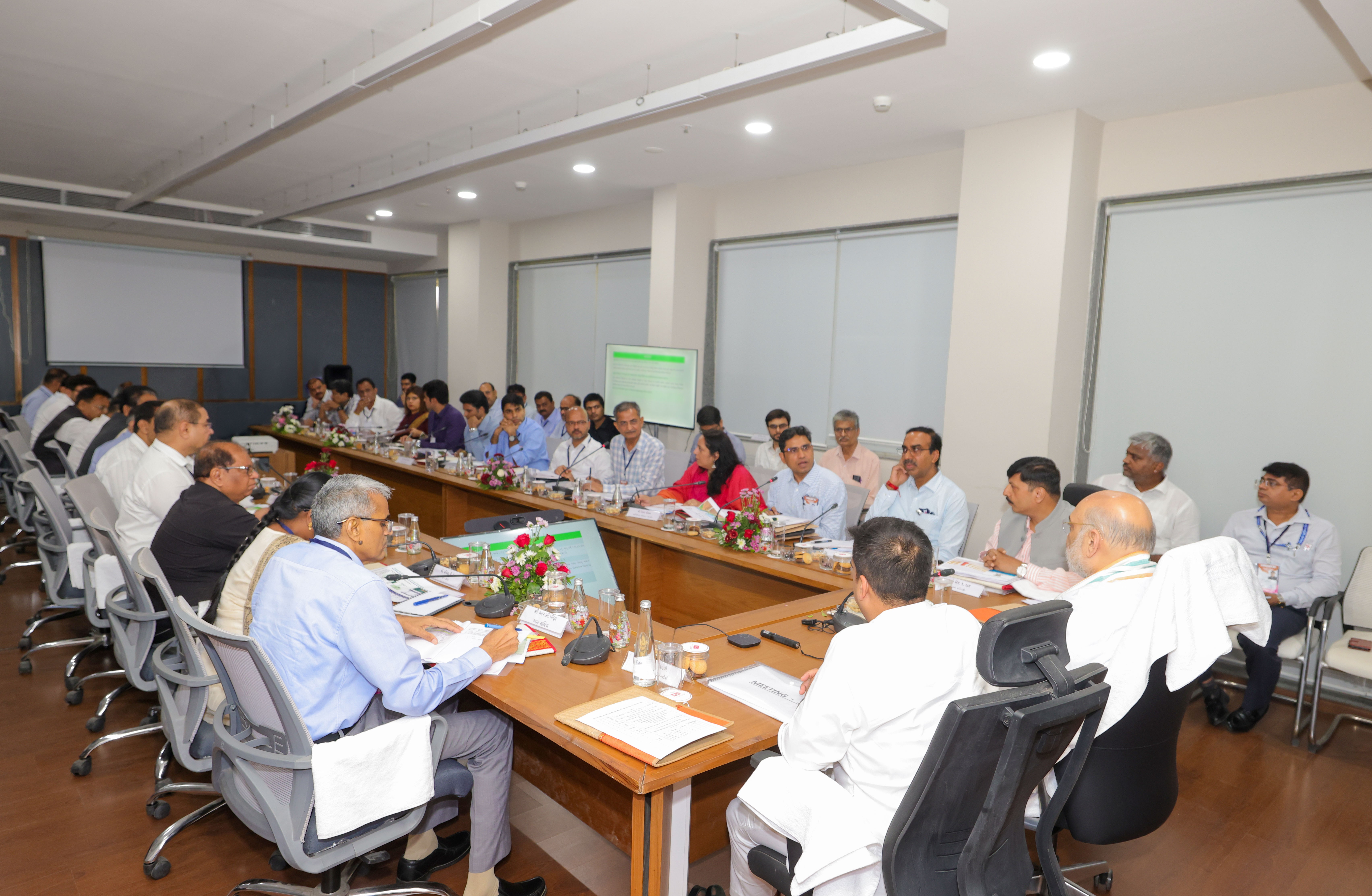 Union Home Minister and Minister of Cooperation Shri Amit Shah addresses a review meeting on the ongoing tree plantation activities under the ‘Green Lok Sabha – Gandhinagar Lok Sabha’ initiative in Ahmedabad, Gujarat.