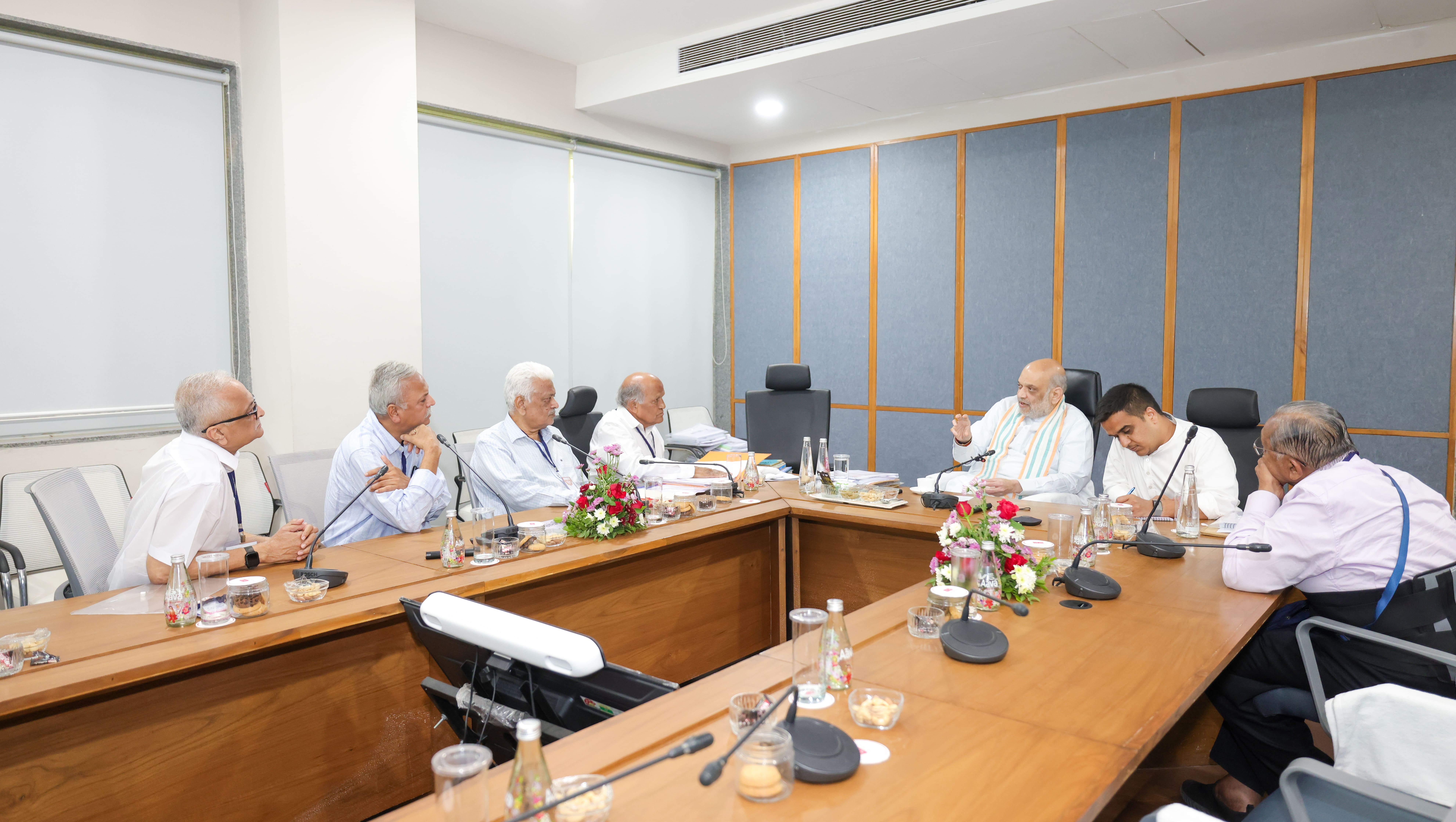 Union Home Minister and Minister of Cooperation Shri Amit Shah reviews the works of Akhand Anand and Sastu Sahitya Mudranalaya Trust in Ahmedabad, Gujarat.
