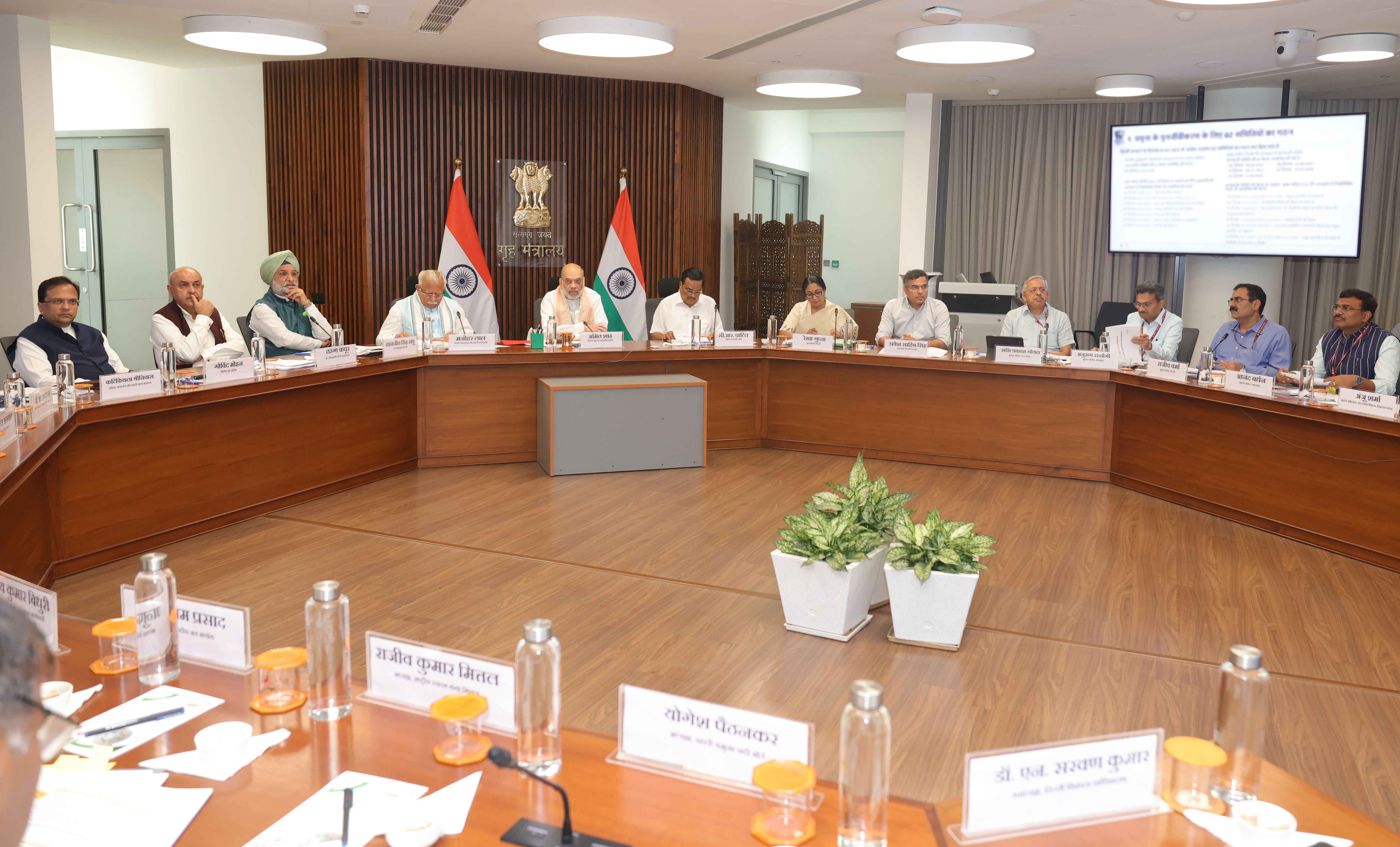Union Home Minister and Minister of Cooperation, Shri Amit Shah chairs a review meeting in Delhi on the issue of Yamuna rejuvenation