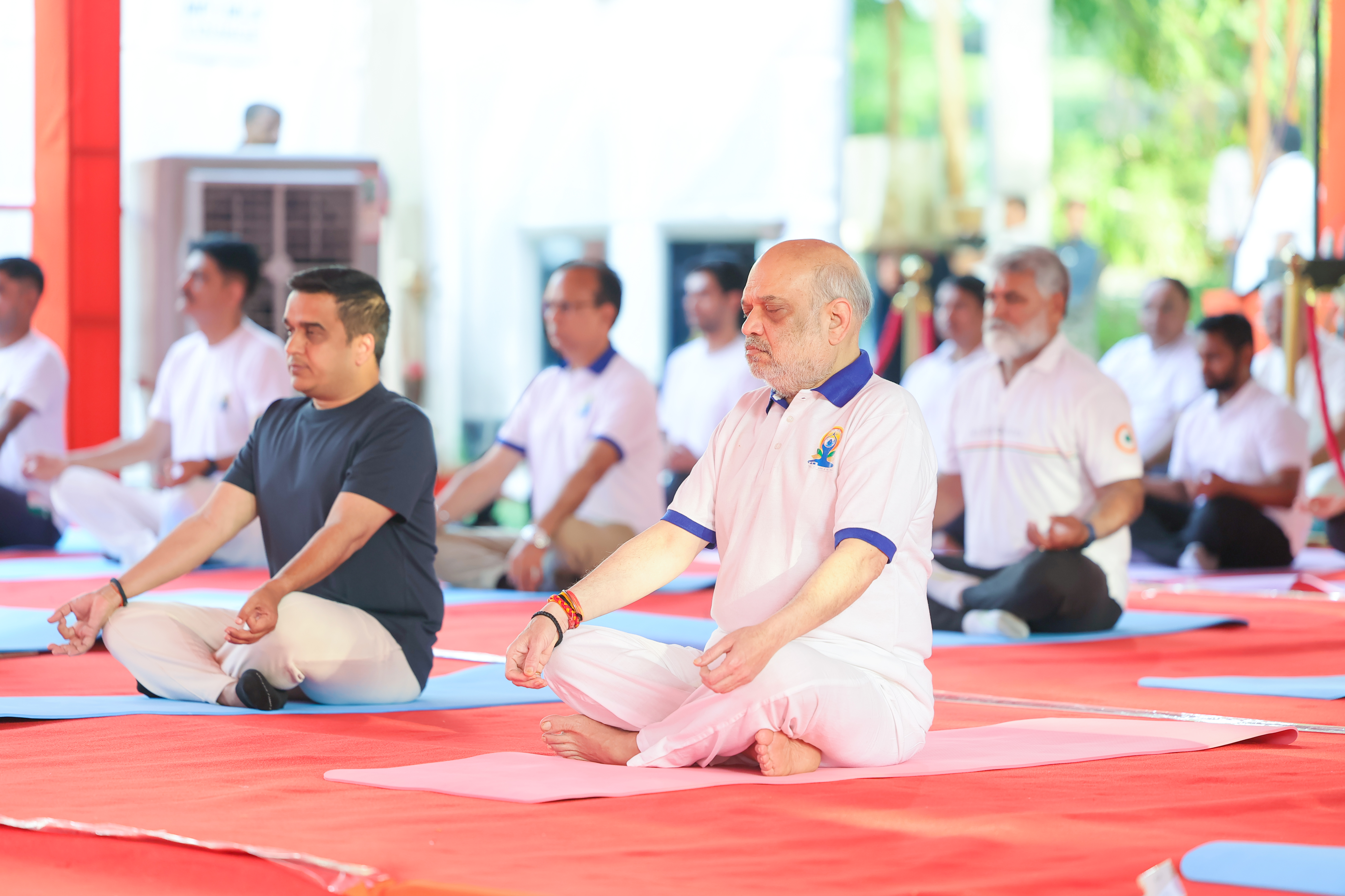 Union Home Minister and Minister of Cooperation Shri Amit Shah participated in a yoga session in Ahmedabad, Gujarat, on the occasion of the International Yoga Day.