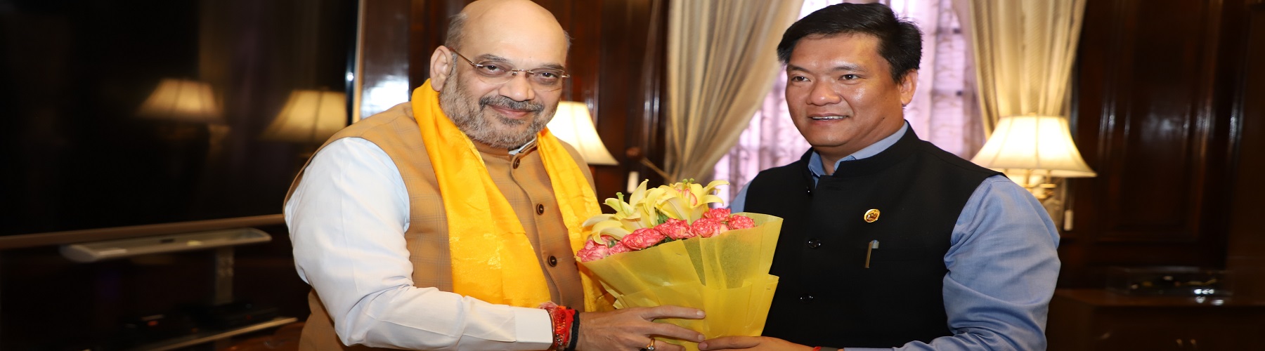 The Chief Minister of Tripura Shri Biplab Kumar Deb calling on Union Home Minister Shri Amit Shah in New Delhi on June 17, 2019.