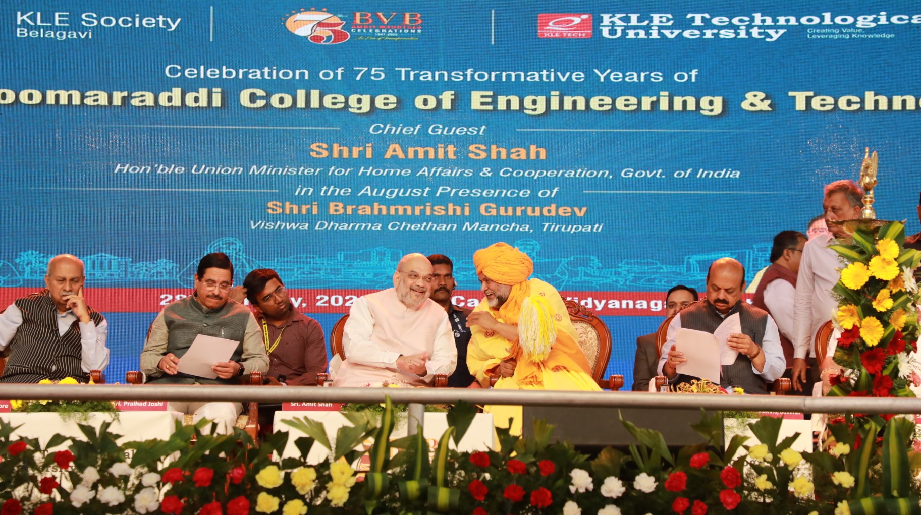 Union Home Minister and Minister of Cooperation, Shri Amit Shah addresses the Platinum Jubilee Celebrations of B V Bhoomaraddi College of Engineering and Technology as the Chief Guest at Hubli, Karnataka