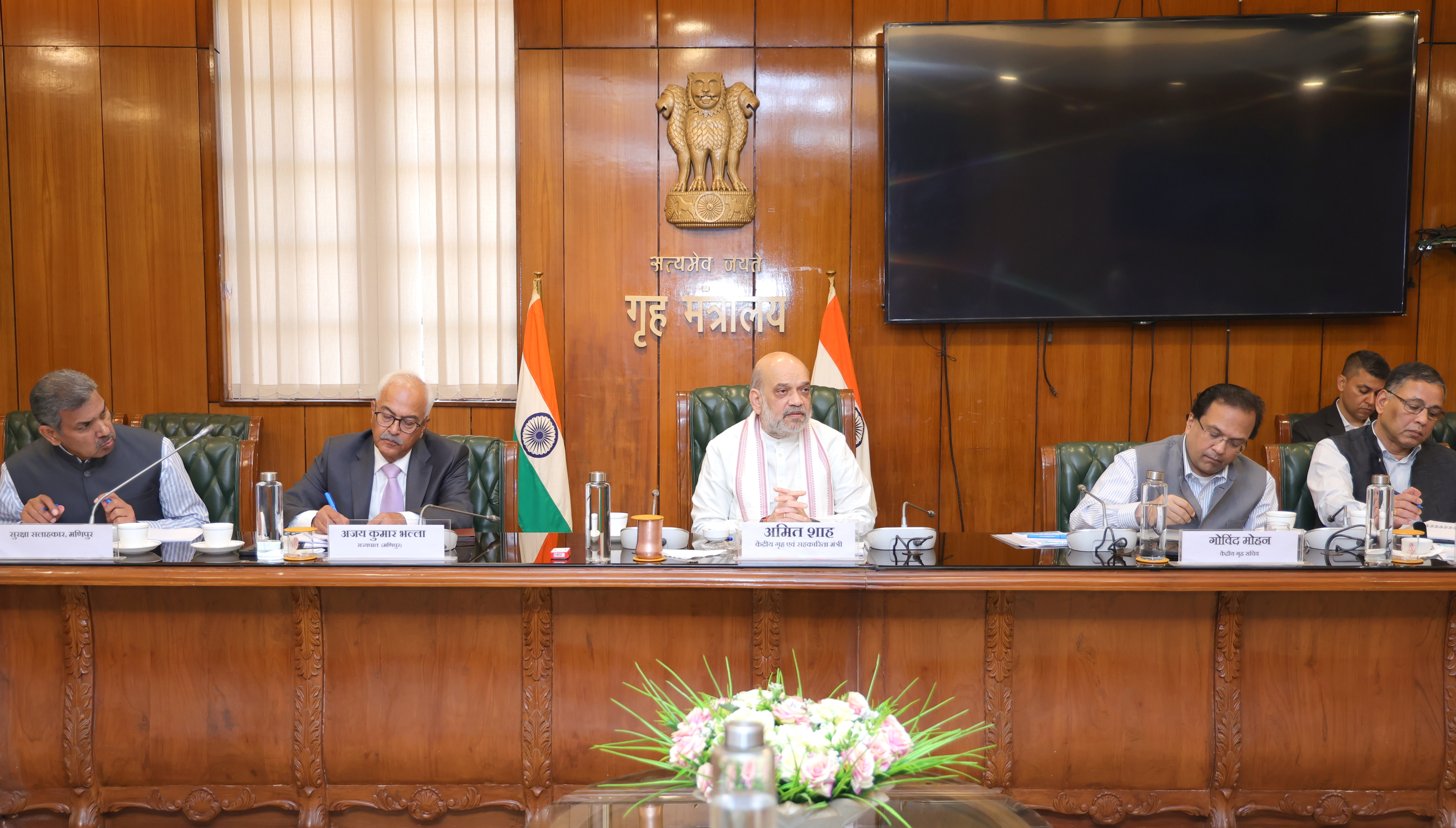 Shri Amit Shah, chairs high-level review meeting on the security situation of Manipur in New Delhi