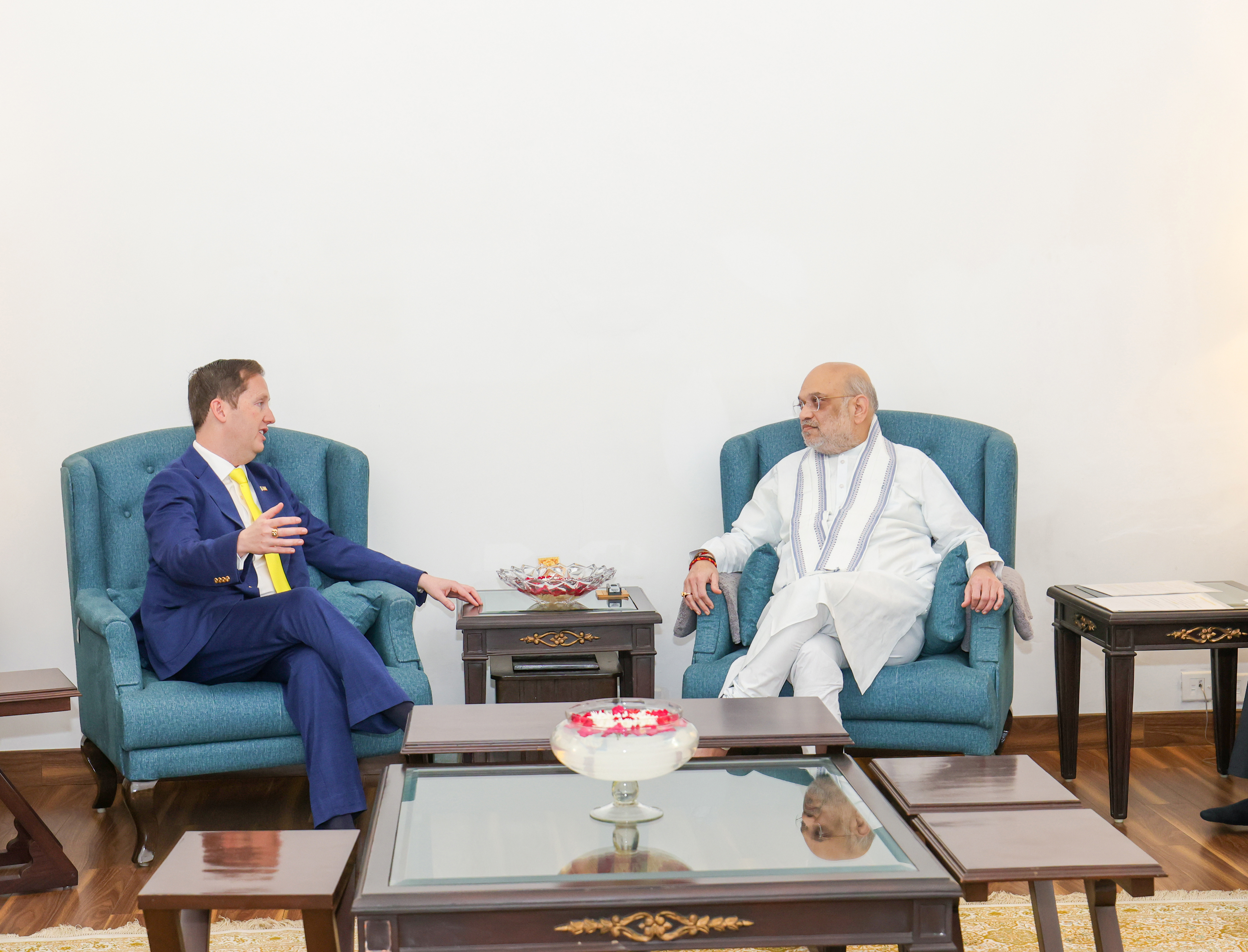 Shri Amit Shah today met U.S. Ambassador to India, Mr. Sergio Gor in New Delhi.