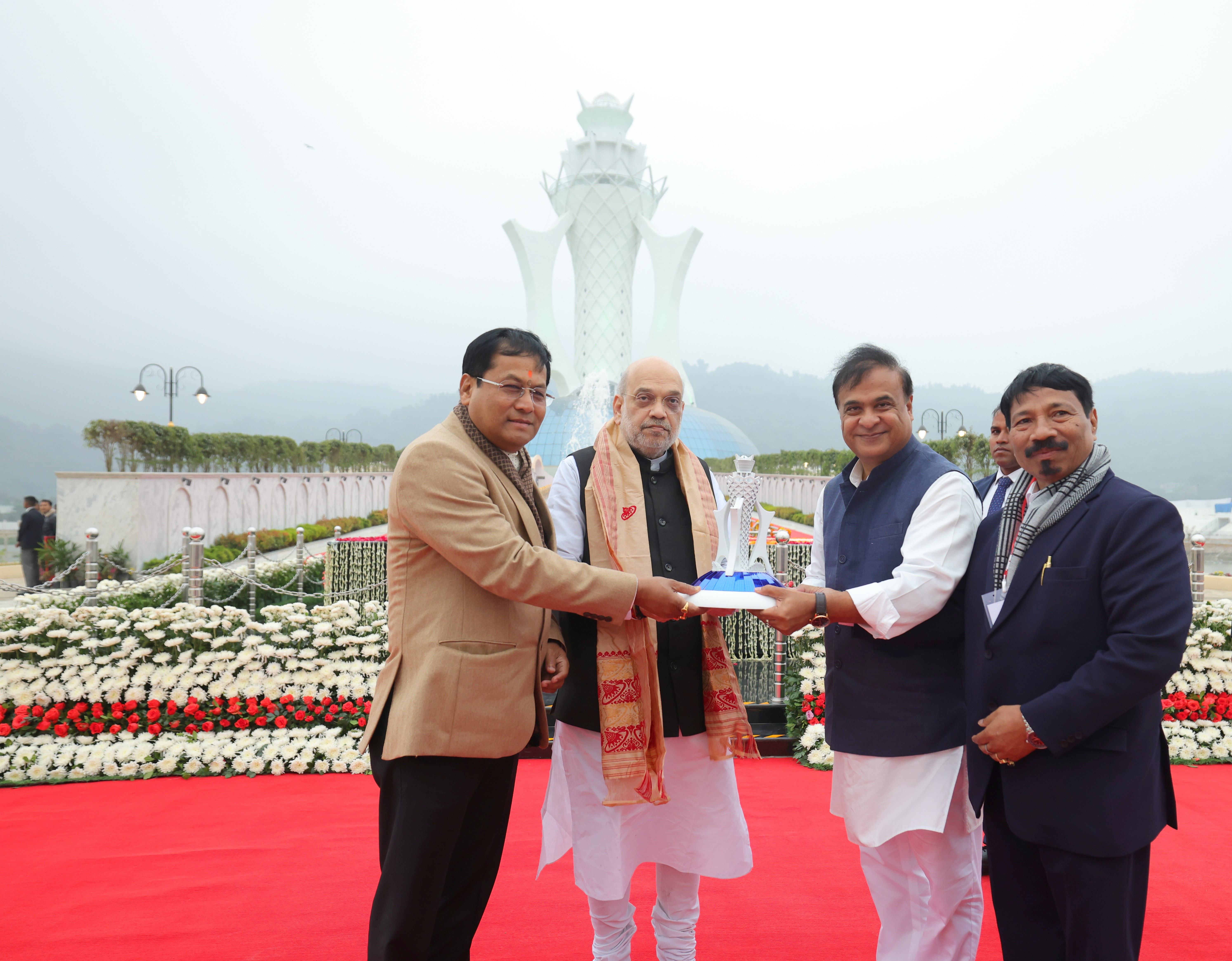 Shri Amit Shah laid floral tributes at Swahid Smarak Kshetra in Guwahati to honour the martyrs of the Assam Movement who laid down their lives for the cause