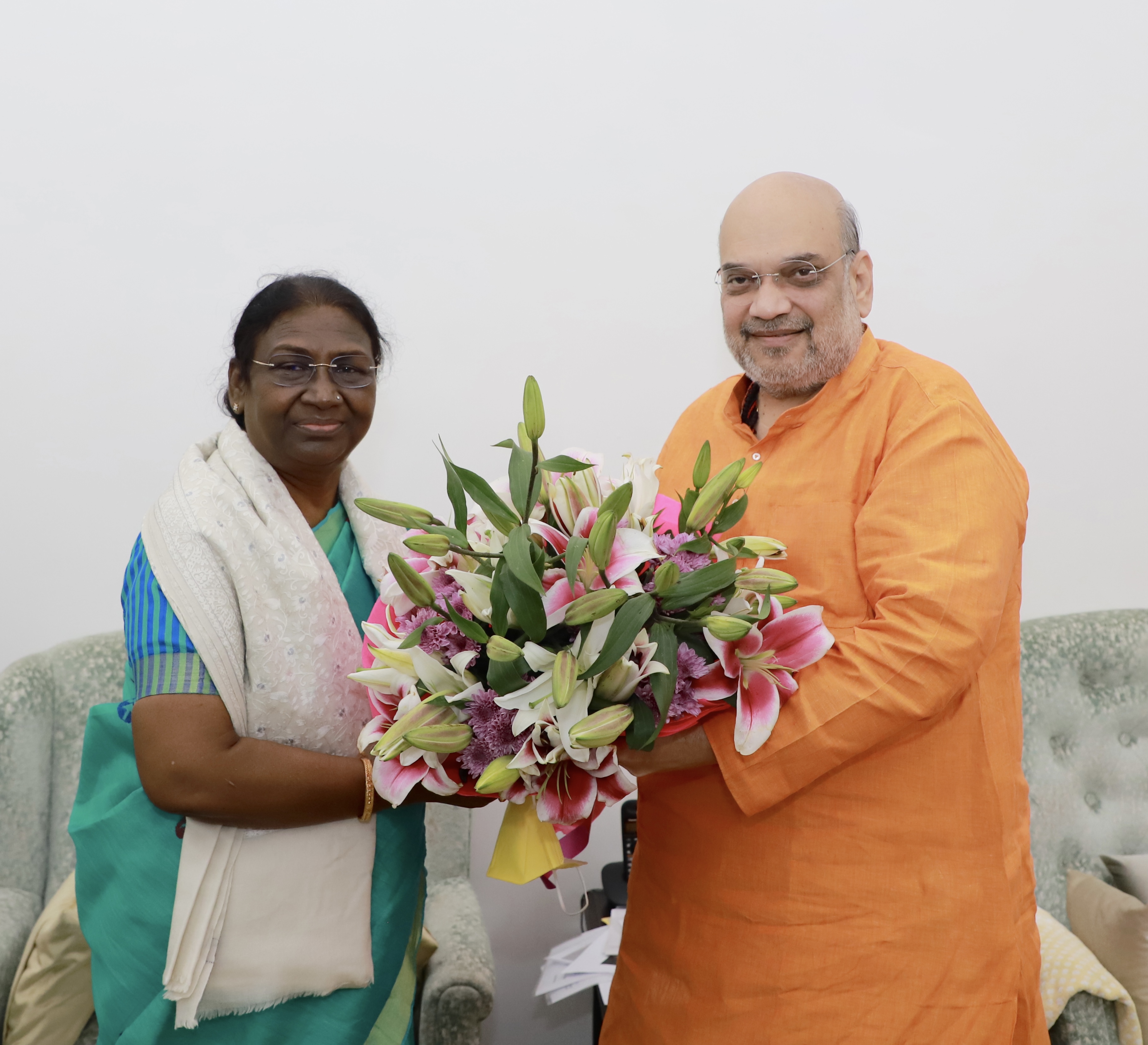 Shri Amit Shah met Presidential candidate, Smt. Droupadi Murmu, in New Delhi