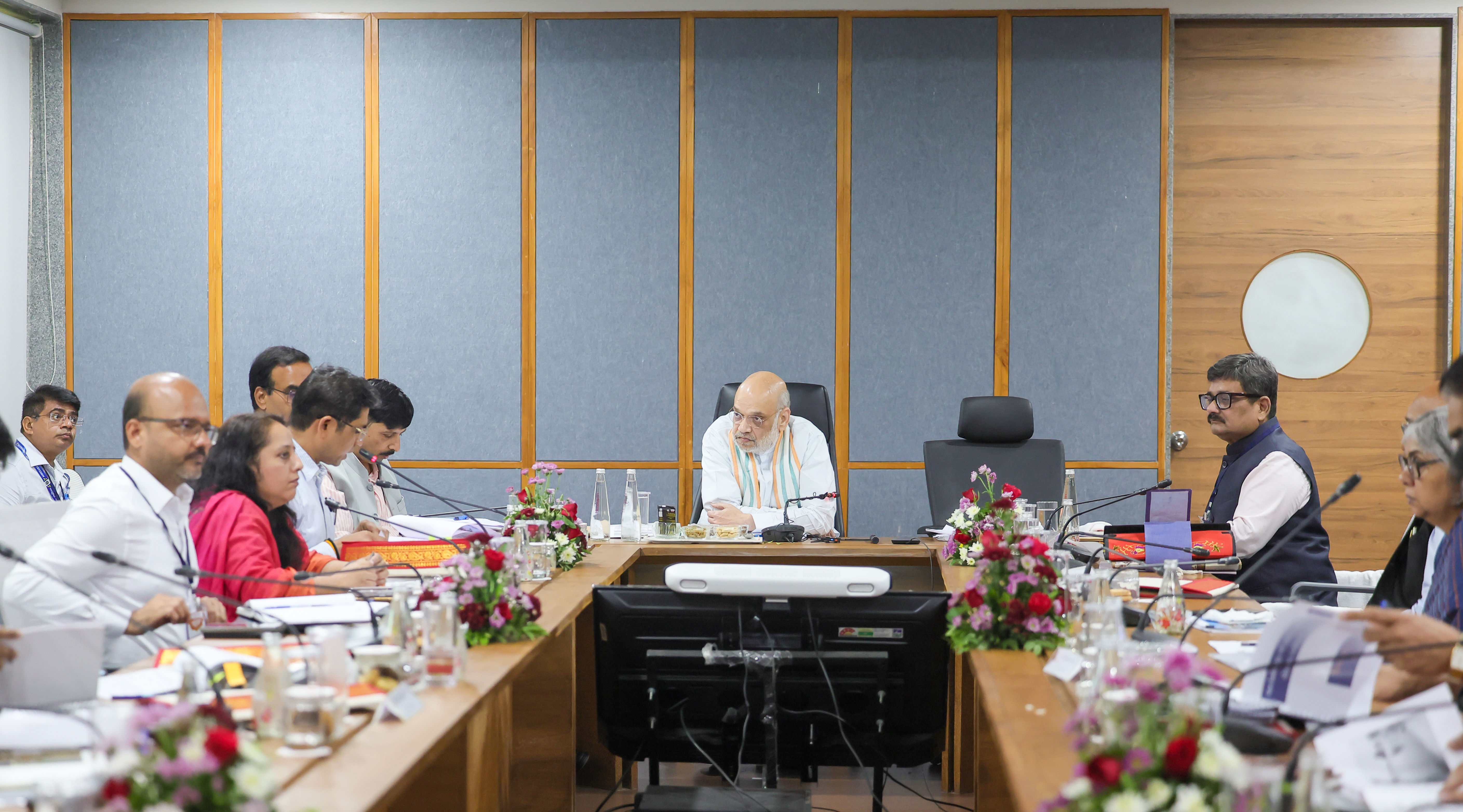 Shri Amit Shah addresses a review meeting on the ongoing tree plantation activities under the ‘Green Lok Sabha – Gandhinagar Lok Sabha’ initiative in Ahmedabad, Gujarat