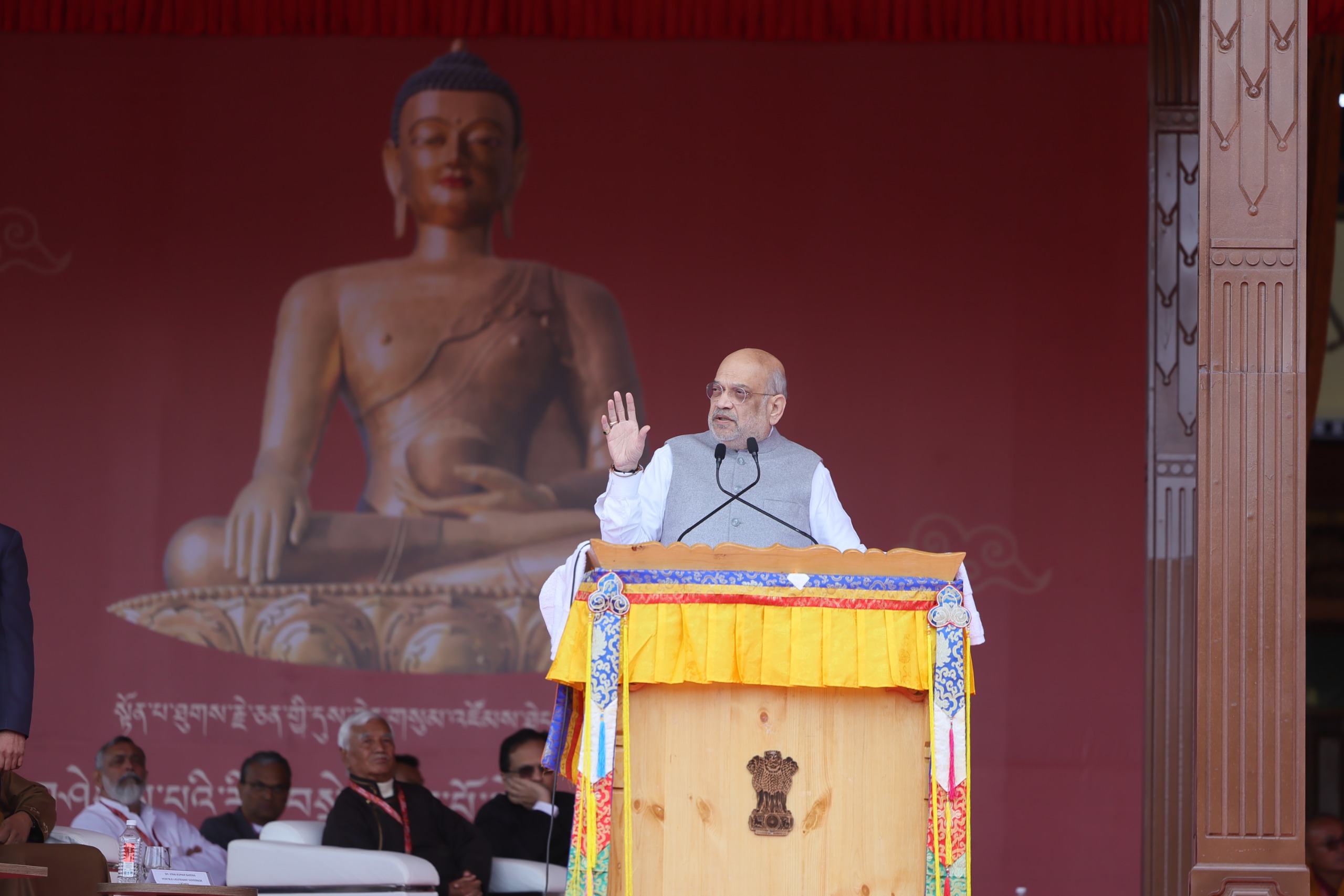 Shri Amit Shah inaugurates the exposition of the sacred relics of Lord Buddha in Leh.